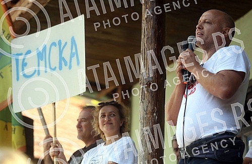 Protest in the village of Topli Do near Pirot against the construction of mini hydropower plants.Protest u selu Topli Do kod Pirota protiv izgradnje mini hidroelektrana.