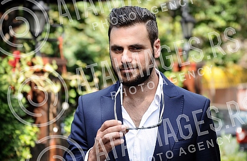 Press conference of Croatian cello duo - 2Cellos held in restaurant 