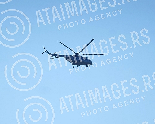 The KFOR helicopter is in charge of the region of the administrative crossing Jarinje, in the part of Kosovo and Metohija.Helikopter KFOR-a nadlece region administrativnog prelaza Jarinje, na delu Kosova i Metohije.