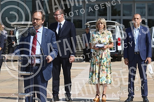 The President of the Republic of Serbia, Aleksandar Vucic, attended the handover of 26 specialized vehicles for the transport of vaccines and medical personnel procured with IPA 2020 funds through the EU Local Development Project (EU PRO PLUS), imple