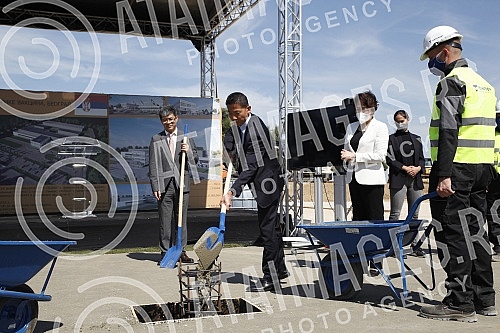 The President of the Republic of Serbia, Aleksandar Vucic, attended the ceremony of laying the foundation stone for the construction of a vaccine factory for the Chinese company Sinofarm, with the joint investment of Serbia, the People's Republic of