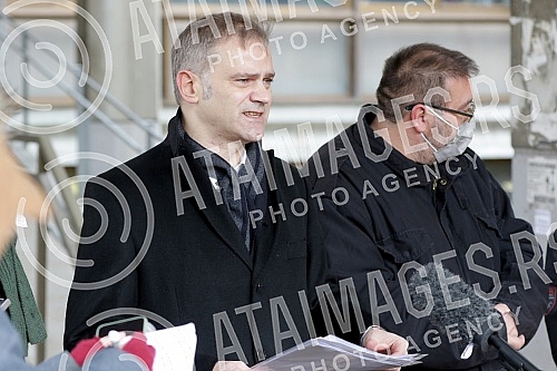 In front of the Third basic prosecutor's office, a press conference was held by the deputy president of the Party of freedom and justice, Borko Stefanovic, on the topic 