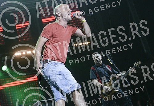 Concert of rock band Hladno pivo held on Beer fest.Koncet rok grupe Hladno pivo na Bir festu (Beer fest).