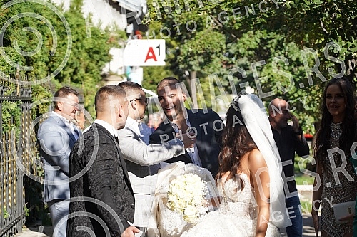 Bojana Rodic and Mirko Sijan, accompanied by relatives and friends, arrived for the wedding in the Church in Surcin, where Mirko was baptized as a baby.