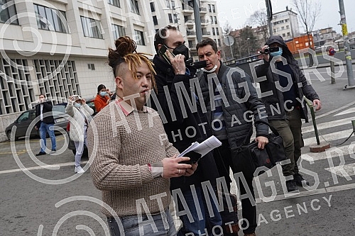 Stefan Djuric Rasta is leaving the court after reaching an agreement in the First Basic Court in Belgrade on admitting guilt for illegal possession of drugs, which he concluded with the Belgrade Higher Public Prosecutor's Office, and was sentenced to