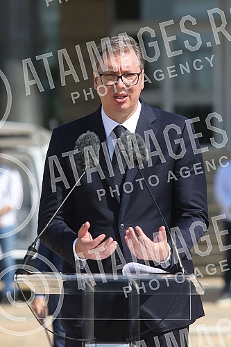 The President of the Republic of Serbia, Aleksandar Vucic, attended the handover of 26 specialized vehicles for the transport of vaccines and medical personnel procured with IPA 2020 funds through the EU Local Development Project (EU PRO PLUS), imple