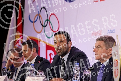 Poseta Tomasa Baha (Thomas Bach) predsednika Medjunarodnog Olimpijskog komiteta (International Olympic Committe) Beogradu. Konferencija odrzana u Crowne Plaza.