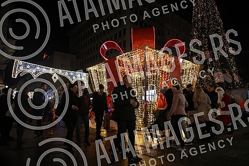 Atmosphere in the center of Belgrade on New Year's Eve.Atmosfera u centru Beograda uoci Nove godine.