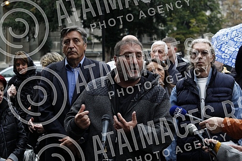Press conference of the Vice President of the Party of Freedom and Justice Dejan Bulatovic on the occasion of lower and lower prices of cattle, and higher and higher prices of meat in shops.Konferencija za medije potpredsednika Stranke slobode i pr