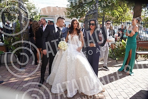 Bojana Rodic and Mirko Sijan, accompanied by relatives and friends, arrived for the wedding in the Church in Surcin, where Mirko was baptized as a baby.