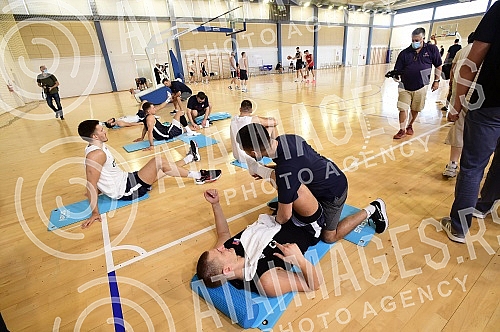 The open part of the training of the men's senior basketball team of Serbia at the FSS Sports Center in Stara Pazova.Otvoreni deo treninga muske seniorske kosarkaske reprezentacije Srbije u Sportskom centru FSS u Staroj Pazovi. 