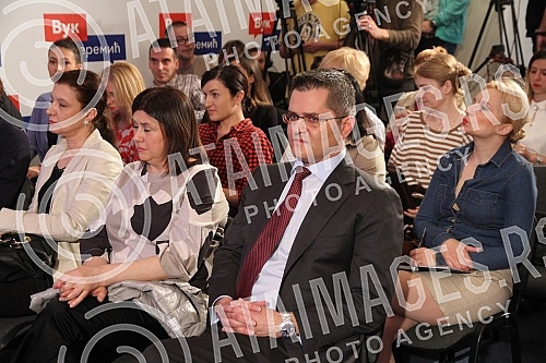 Press conference of Natasa Jeremic, wife of Vuk Jeremic - candidate for president of Republic of Serbia.Pres konferencija Natase Jeremic, supruge Vuka Jeremica - kandidata za predsednika Srbije.
