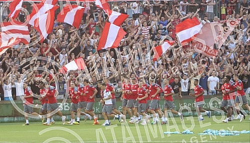 Training of FK Crvena Zvezda football players before qualifying for the Champions League and the match against FK Salzburg.Trening fudbalera FK Crvena zvezda pred utakmicu kvalifikacija za Ligu Sampiona i meca sa FK Salzburg.