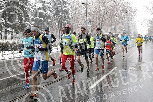 A Half Marathon held in Belgrade.Odrzan beogradski polu maraton. 