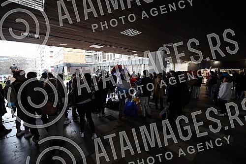 Students are not for sale - protest of students on the plateau near the Faculty of Philosophy.Studenti nisu na prodaju - protest studenata i studentkinja na platou kod Filozofskog fakulteta.