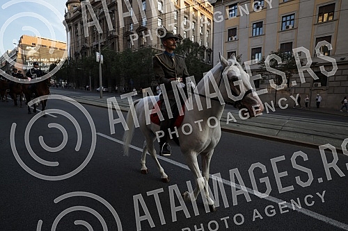 The central manifestation on the occasion of the Day of Serbian Unity, Freedom and the National Flag is being held on Savka Square near the monument to Stefan Nemanja. Centralna manifestacija povodom Dana srpskog jedinstva, slobode i nacionalne zas