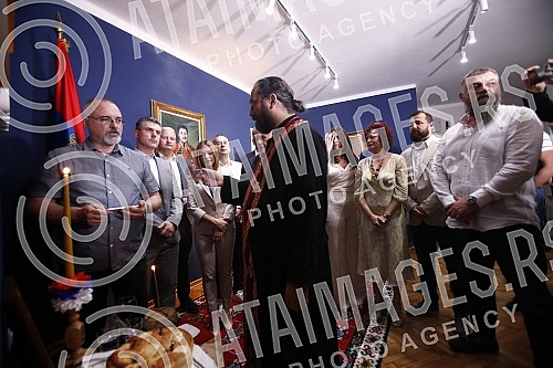 The movement for the renewal of the Kingdom of Serbia by Vojislav Mihailovic marked the party's Patron saint day - Vidovdan.Pokret obnove Kraljevine Srbije Vojislava Mihailovica obelezio je stranacku Slavu - Vidovdan