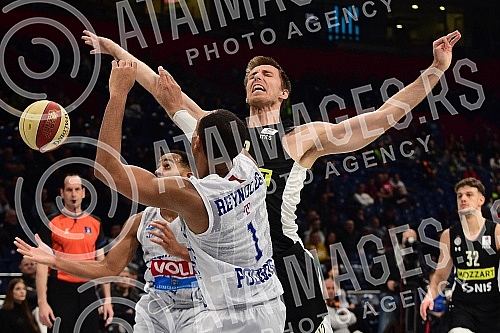 The match of Aba League between KK Partizan Mozzart Bet and KK Buducnost Voli.Utakmica Aba Lige izmedju KK Partizan Mozzart Bet i KK Buducnost Voli.