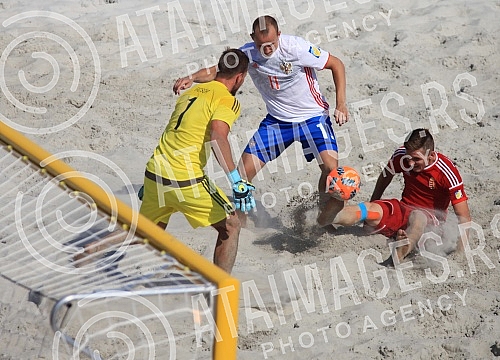 Euro Beach Soccer Cup 2016 match between Russia and Hungary. Utakmica Evropskog kupa u fudbalu na pesku izmedju Rusije i Madjarske.