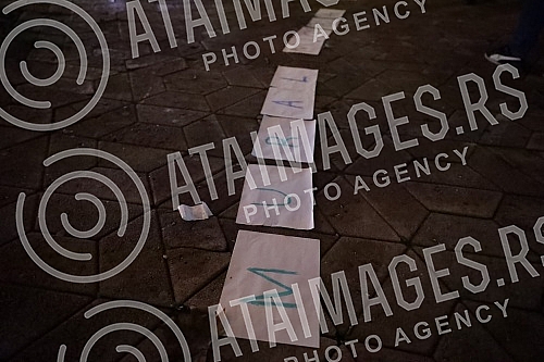 Activists, citizens, representatives of NGOs and opposition political parties gathered in front of the House of Trade Unions in support of activist Aida Corovic, who was detained earlier today for throwing eggs at a mural by Ratko Mladic painted on t