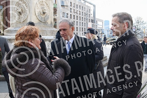 At the Terazije Fountain, representatives of the 