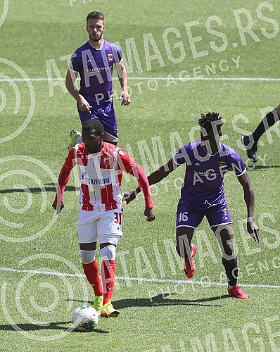 Training match between FC Red Star and FC Graficr played at the Rajko Mitic stadium. Trening utakmica FK Crvena zvezda i FK Graficar odigrana na stadionu Rajko Mitic.