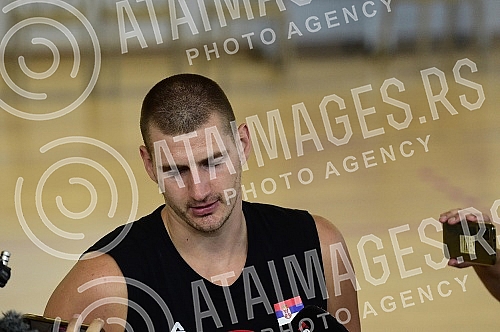 The open part of the training of the men's senior basketball team of Serbia at the FSS Sports Center in Stara Pazova.Otvoreni deo treninga muske seniorske kosarkaske reprezentacije Srbije u Sportskom centru FSS u Staroj Pazovi. 