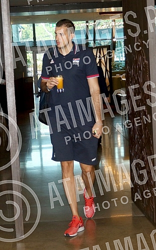 Press conference on the departure of the senior men's national team of Serbia to the World Cup in China.Konferencija za medije u hotelu Crown Plaza povodom odlaska seniorske muske reprezentacije Srbije na Svetsko prvenstvo u Kinu.