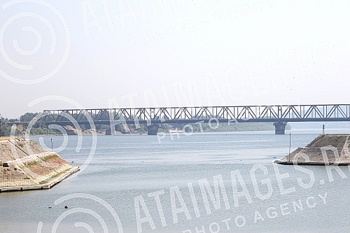 Belgrade Port on river Danube.Luka Beograd na reci Dunav.