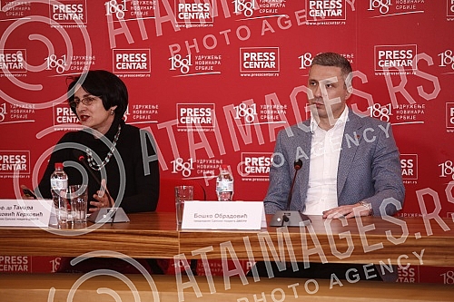 A press conference of the Serbian movement Dveri was held at the Press Center of the Association of Journalists of Serbia with the topic 