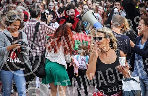 Zombie Walking in Belgrade as an announcement for the Festival of Serbian Film of Fantasy.Zombi setnja u Beogradu kao najava za Festival srpskog filma fantastike