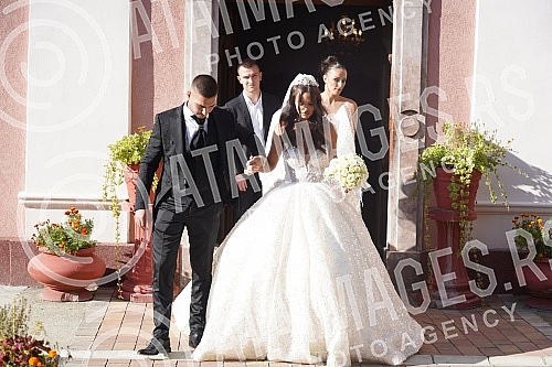 Bojana Rodic and Mirko Sijan, accompanied by relatives and friends, arrived for the wedding in the Church in Surcin, where Mirko was baptized as a baby.