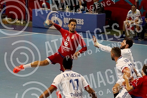 The first qualifying match for the Mens EHF EURO 2022 between Serbia and France. Prva utakmica kvalifikacija za EHF Evropsko prvenstvo 2022 . izmedju Srbije i Francuske 