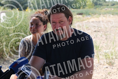 The press conference of the co-chair of the European Green Party and MEP of the Greens / EFA Thomas Weiss, Iva Markovic from the Right to Water Initiative and the representative of the association Bela caplja 1165 Ana Dzakic was held at the location 