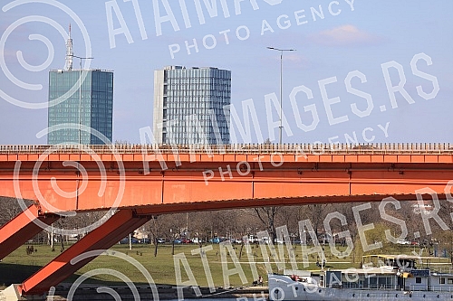 Gazella bridge over Sava river.Gazela most preko reke Save.