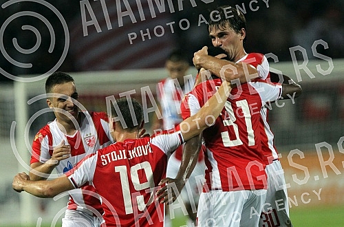 UEFA Champions League qualification match between FK Crvena Zvezda and FC Spartak Trnava held at Rajko Mitic stadium. Utakmica kvalifikacija Lige Sampiona izmedju FK Crvena Zvezda i FK Spartak Trnava odigrana na stadionu Rajko Mitic. 