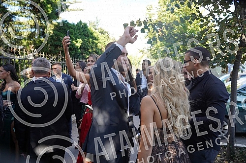 Bojana Rodic and Mirko Sijan, accompanied by relatives and friends, arrived for the wedding in the Church in Surcin, where Mirko was baptized as a baby.