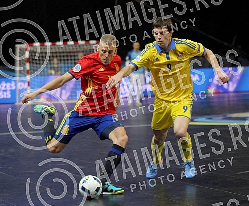 Utakmica treceg kola grupe B (3rd round, Group B) Euro futsal 2016 odigrana izmedju nacionalnih selekcija Ukrajine i Spanije (Ukraina vs Spain) odigrana u Beogradskoj areni.