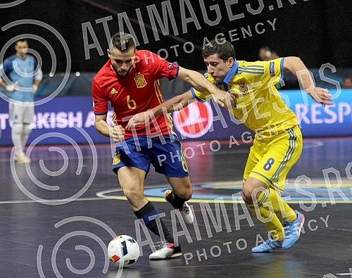 Utakmica treceg kola grupe B (3rd round, Group B) Euro futsal 2016 odigrana izmedju nacionalnih selekcija Ukrajine i Spanije (Ukraina vs Spain) odigrana u Beogradskoj areni.