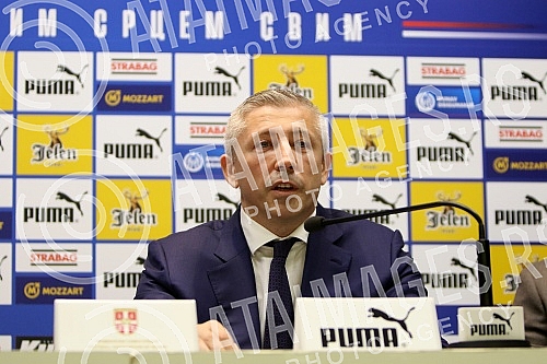 Press conference of Slavisa Kokeza, president of Football association of Serbia.Pres konferencija Slavise Kokeze, predsednika Fudbalsokg saveza Srbije 
