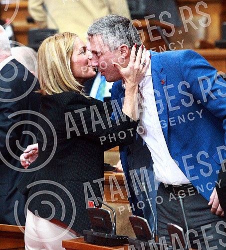 The first session of the Second Regular Session of the National Assembly of Serbia, whose agenda includes one item - the Bill on Amendments to the Law on Ministries, which was submitted by 148 members of parliament, began in the building of the Natio