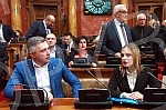The first session of the Second Regular Session of the National Assembly of Serbia, whose agenda includes one item - the Bill on Amendments to the Law on Ministries, which was submitted by 148 members of parliament, began in the building of the Natio