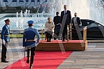 Festive reception of German Chancellor Angela Merkel in front of the Palace of Serbia.Svecani docek nemacke kancelarke Angela Merkel ispred Palate Srbija.