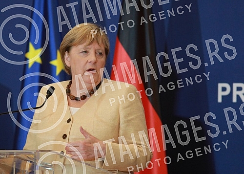 Press conference after the meeting of German Chancellor Angela Merkel and the President of the Republic of Serbia Aleksandra Vucic.Konferencija za medije posle sastanka nemacke kancelarke Angela Merkel  i predsednika Republike Srbije Aleksandra Vuc