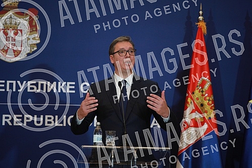 Press conference after the meeting of German Chancellor Angela Merkel and the President of the Republic of Serbia Aleksandra Vucic.Konferencija za medije posle sastanka nemacke kancelarke Angela Merkel  i predsednika Republike Srbije Aleksandra Vuc