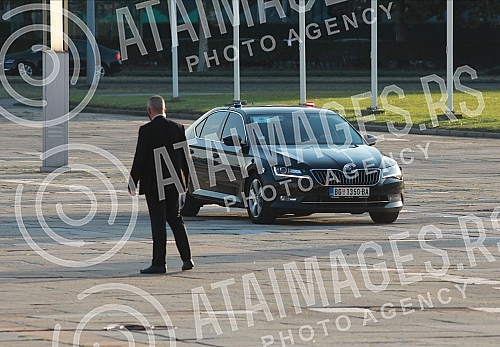 Festive reception of German Chancellor Angela Merkel in front of the Palace of Serbia.Svecani docek nemacke kancelarke Angela Merkel ispred Palate Srbija.