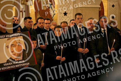 In the crypt of the Saint Sava Temple in Belgrade, a memorial was served to the killed Oliver Ivanovic. U kripti Hrama Svetog Save u Beogradu sluzen je pomen ubijenom Oliveru Ivanovicu.