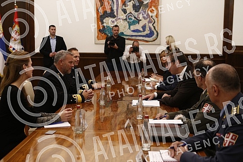 The President of the Republic of Serbia, Aleksandar Vucic, met with the Chairman of the NATO Military Committee, Admiral Rob Bauer, in the building of the General Secretariat of the President of the Republic.Predsednik Republike Srbije Aleksandar V