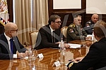 The President of the Republic of Serbia, Aleksandar Vucic, met with the Chairman of the NATO Military Committee, Admiral Rob Bauer, in the building of the General Secretariat of the President of the Republic.Predsednik Republike Srbije Aleksandar V