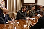 The President of the Republic of Serbia, Aleksandar Vucic, met with the Chairman of the NATO Military Committee, Admiral Rob Bauer, in the building of the General Secretariat of the President of the Republic.Predsednik Republike Srbije Aleksandar V